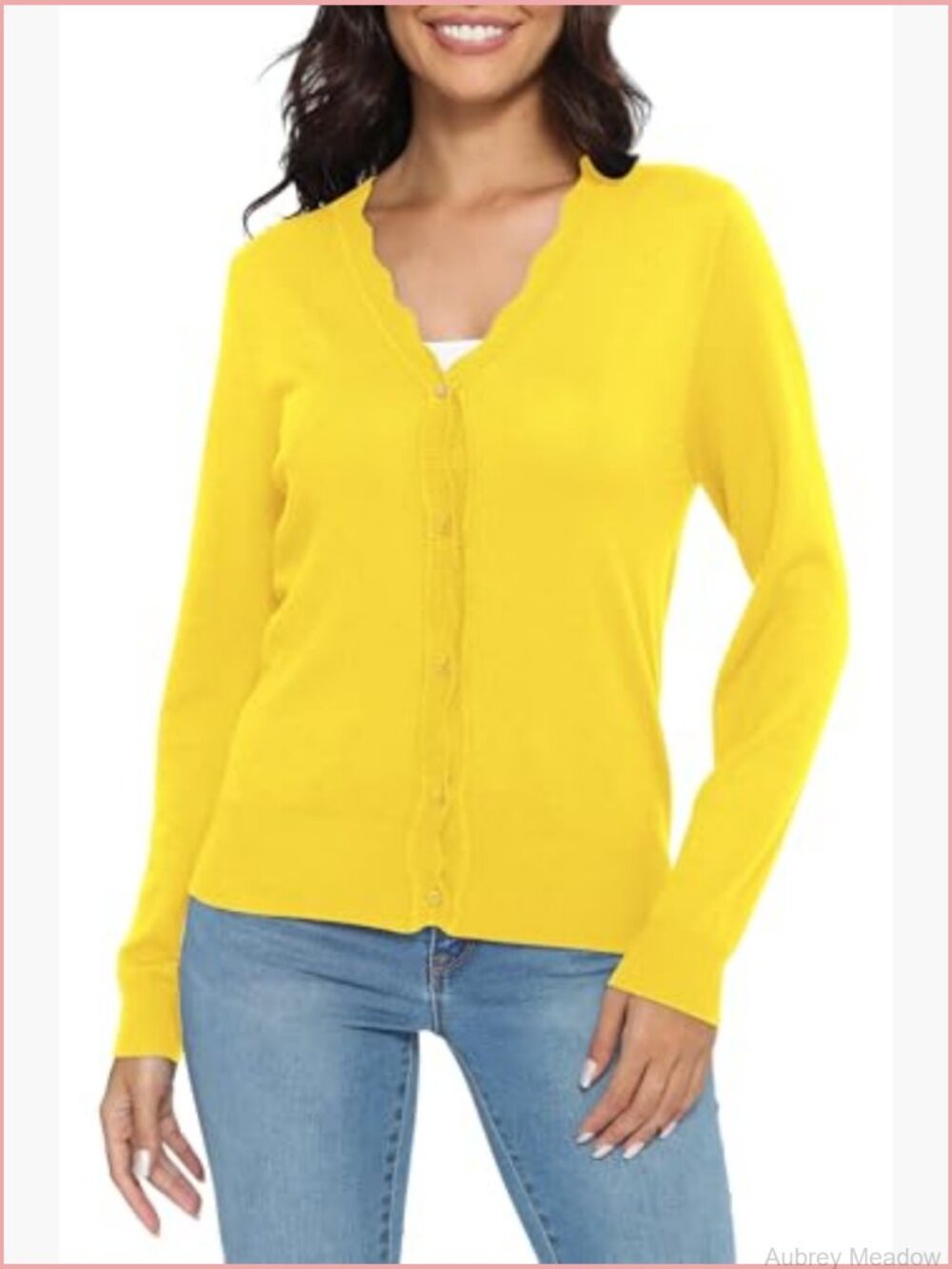 Long Sleeve Open Front Cardigan Lightweight V-Neck Button Down Knit - Picture 5 of 6